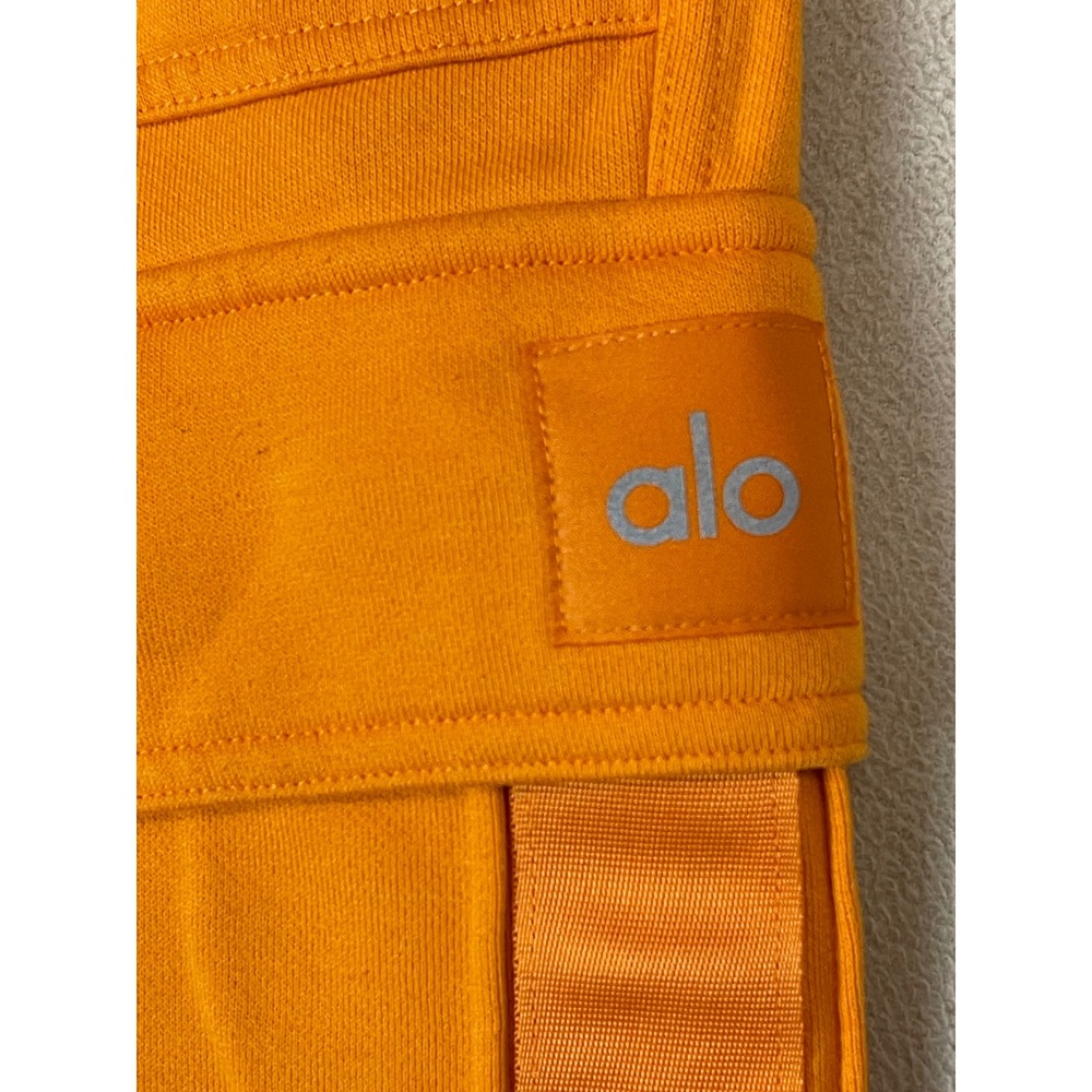 Alo Yoga Orange Cargo Sweatpants Joggers Size S Cotton Blend Activewear - Picture 8 of 14